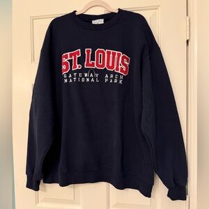 unisex navy st. louis gateway arch sweatshirt - champion!